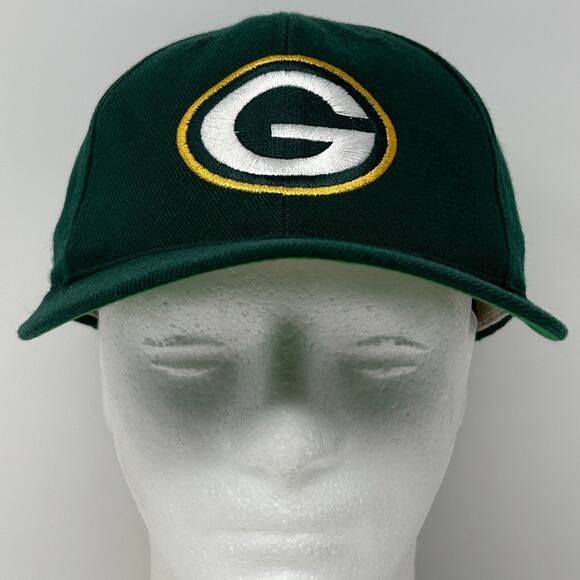 Vintage 90s Green Bay Packers Hat Cap American Needle Football Snapback Green - Picture 2 of 11